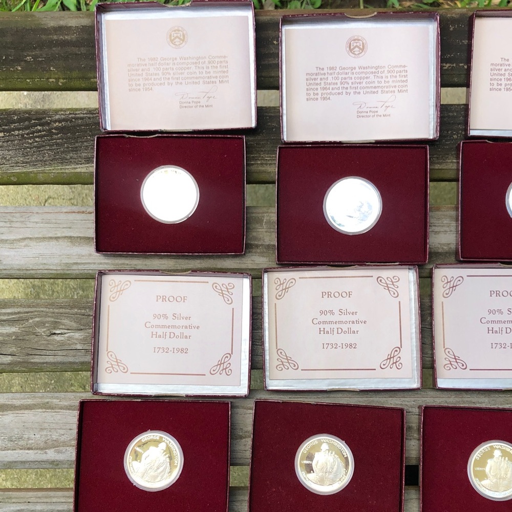 90% silver Washington commemorative half dollars 10 coins - Picture 4 of 15